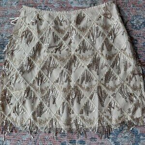 Matching Set - Showpo Gold Sequin Diamond Mesh Cropped Top & Skirt